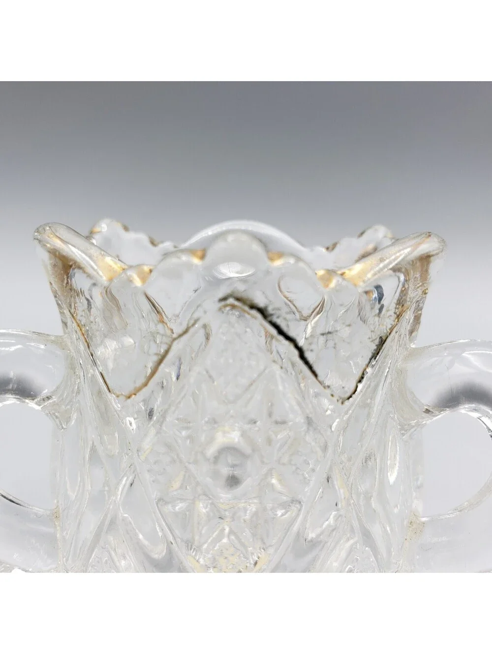 Antique US Glass EAPG Toothpick Holder Minnesota 3 Handle Circa 1898